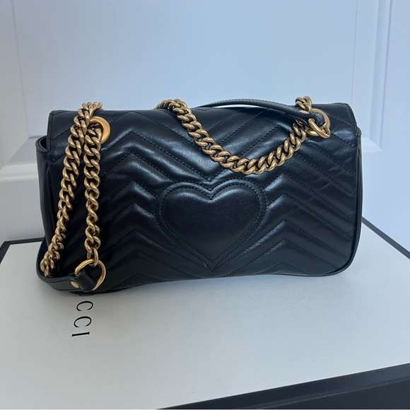 Gucci GG MARMONT MEDIUM SHOULDER BAG - BLACK - Picture 4 of 10